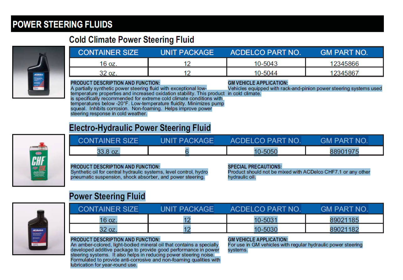 power steering fluid